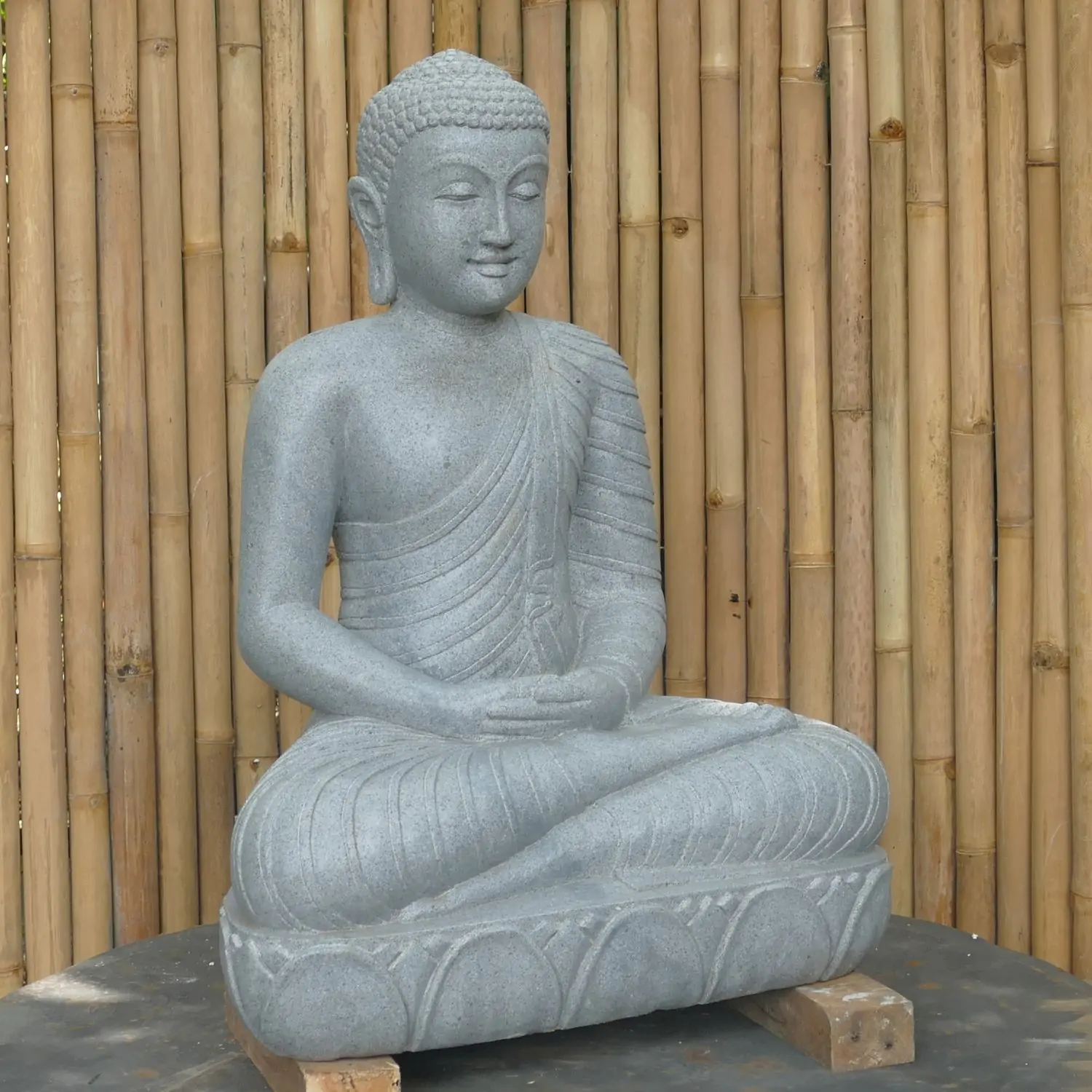  Product image 3 of the product “Seated Buddha made of Riverstone in Dhyana position - gesture of meditation, H. 80cm. ”